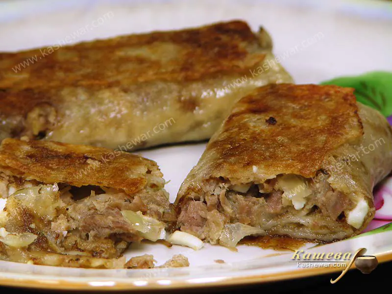 Pancakes with chicken and eggs – recipe with photo, baked