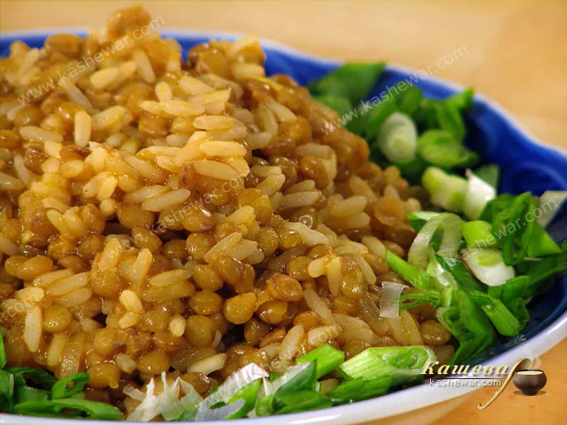 Lentils with rice (Fakorizo) – recipe with photo, Greek cuisine.