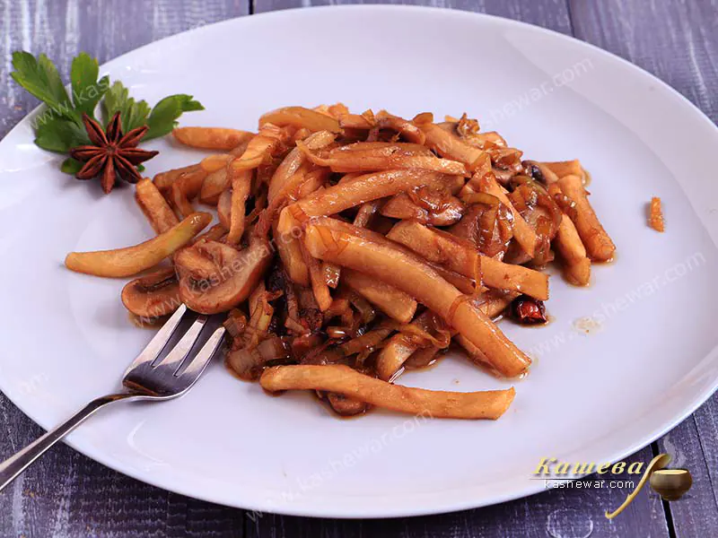 Капуста кольраби с шампиньонами – рецепт с фото, закуска