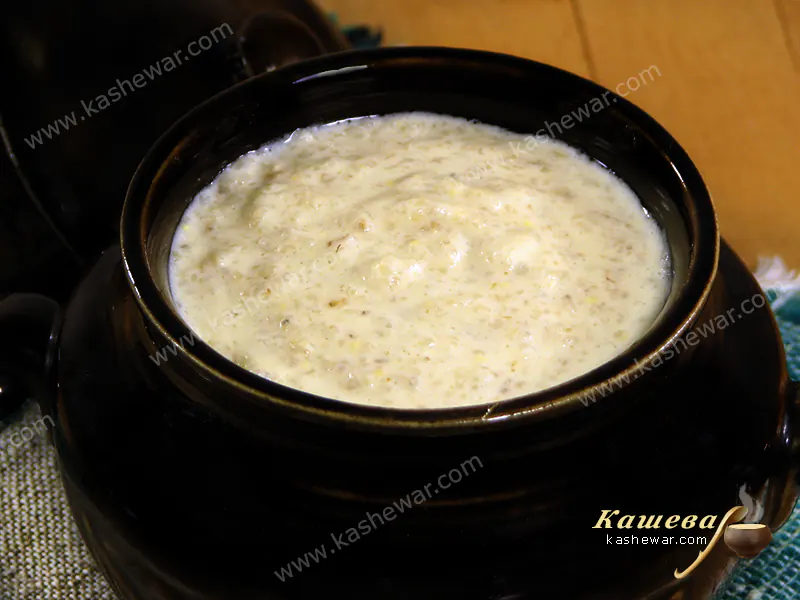 Barley porridge with sour cream - recipe with photo, main courses
