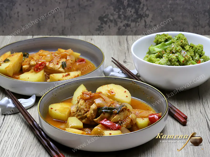 Spicy stewed chicken fillet - Recipe with Photos, Korean Cuisine
