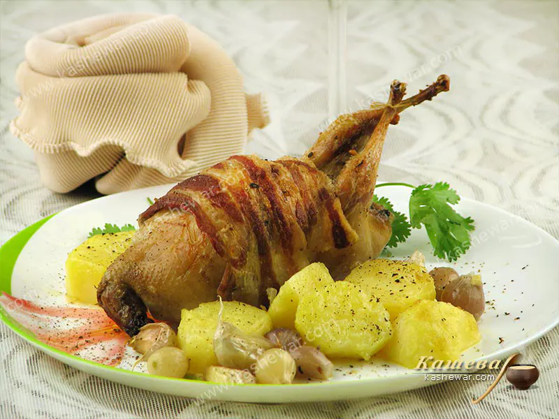 Bacon-wrapped quail – recipe with photo, French cuisine
