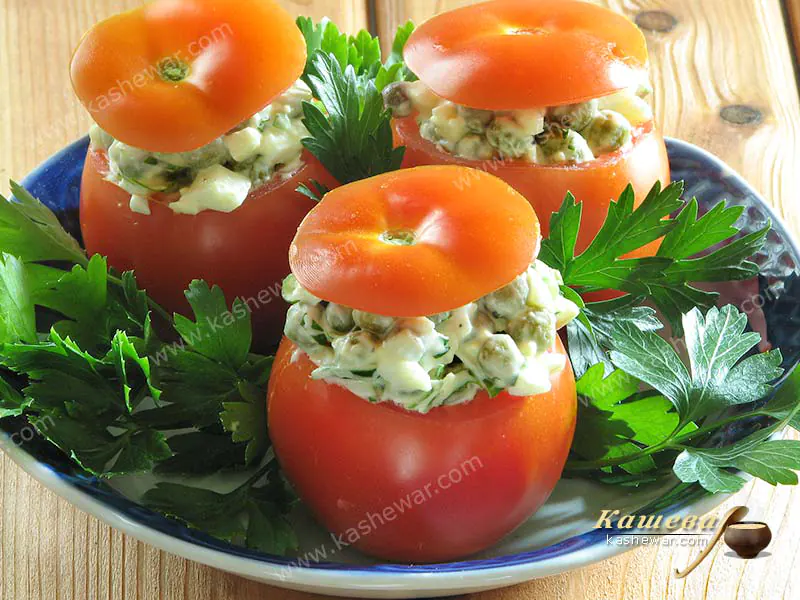 Помидоры, фаршированные горошком – рецепт с фото, болгарская кухня