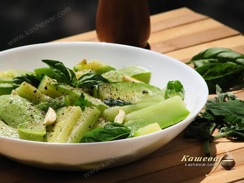 Zucchini salad with mint and basil – recipe with photo, Italian cuisine
