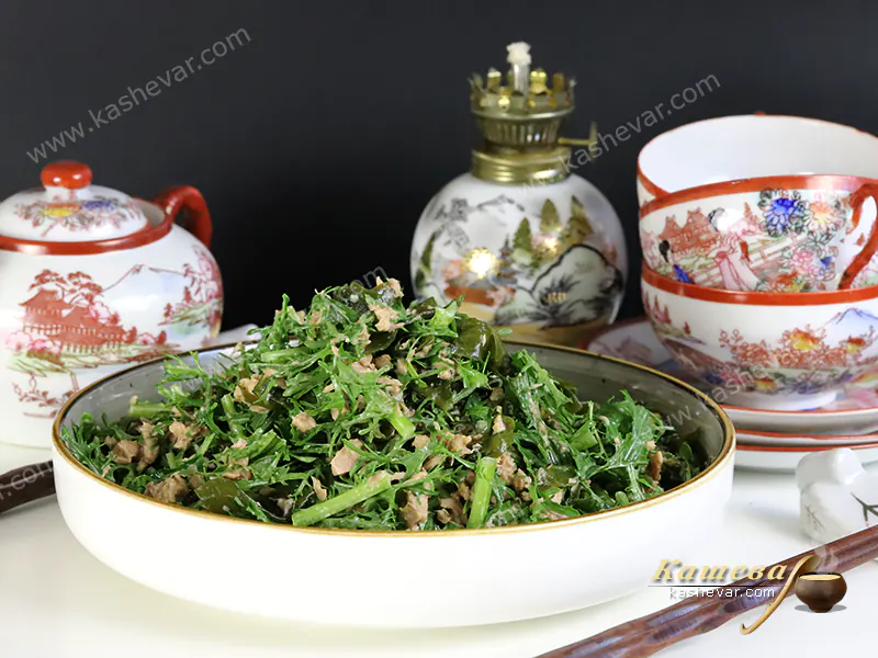Mizuna Salad with Tuna - Recipe with Photos, Japanese Cuisine