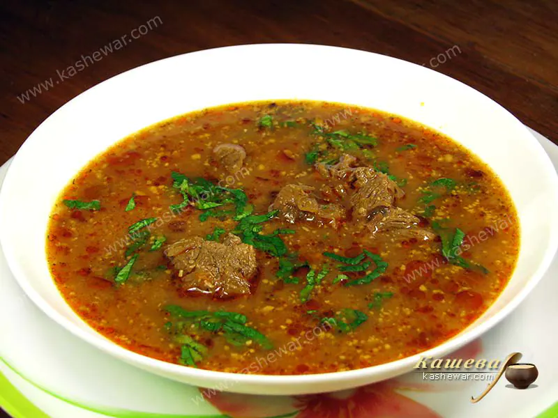 Meat soup with aromatic spices (Kharcho) – recipe with photo, Georgian cuisine