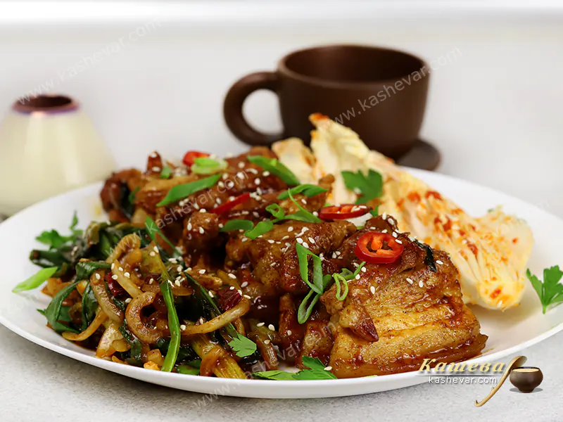 Pork belly in 30 minutes – recipe with photos, Korean cuisine