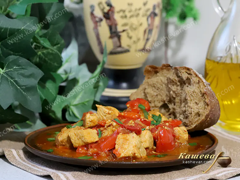Закуска из свинины и сладкого перца – рецепт с фото, греческая кухня