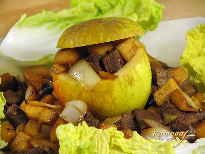 Roast beef with apples - recipe with photo, Chinese cuisine