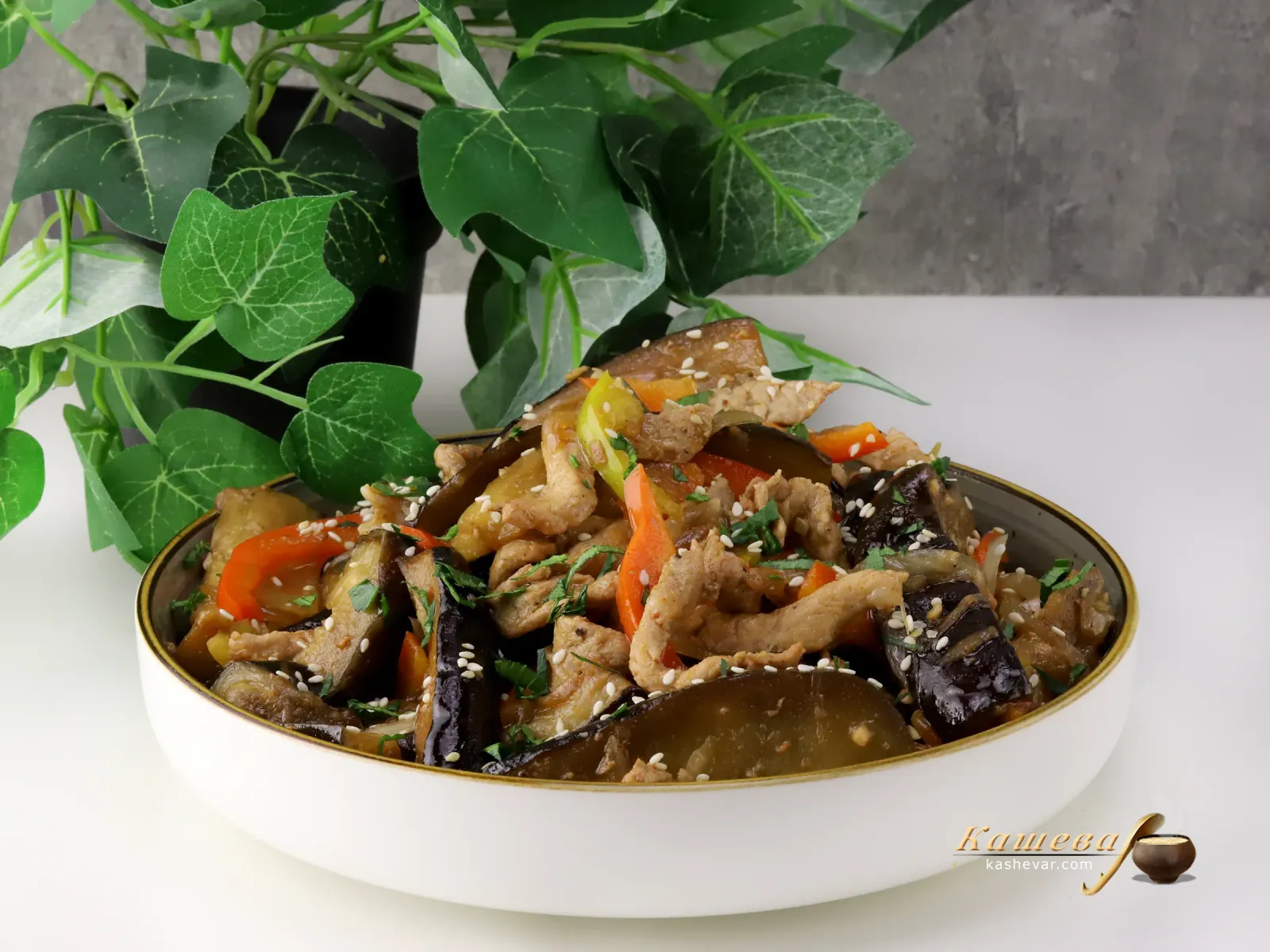 Pork brisket with eggplants – step-by-step recipe with photo, Korean cuisine