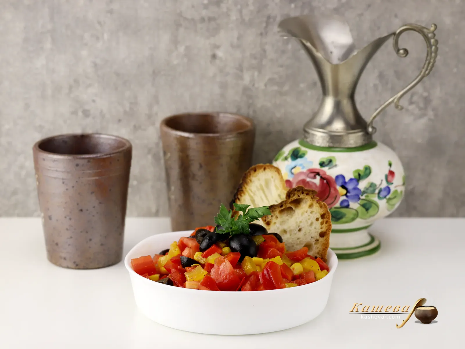 Tomato and roasted pepper salad – step-by-step recipe with photo, Moroccan cuisine