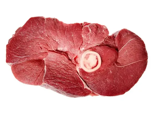 Raw beef round with a pronounced muscle structure