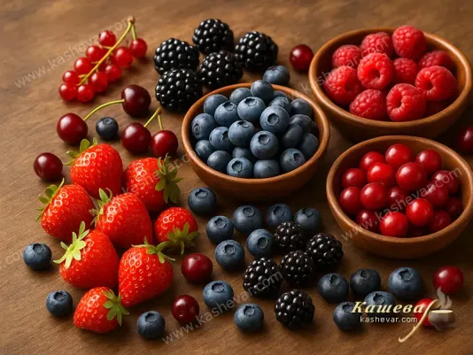 Various fresh berries on the table