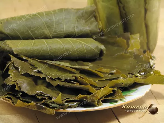 Pickled grape leaves