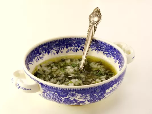 Prepare the mint dressing