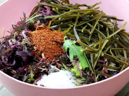 Marinate the Mizuna Appetizer