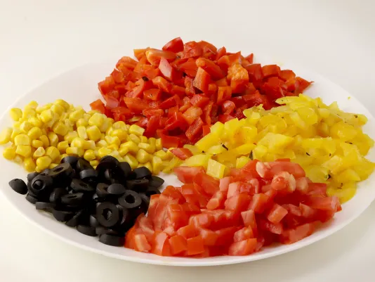 Chop the Vegetables for Tomato and Roasted Pepper Salad