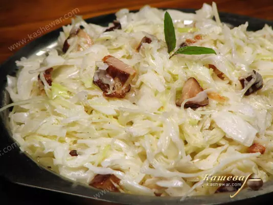 White cabbage with smoked brisket – recipe with photo, american cuisine