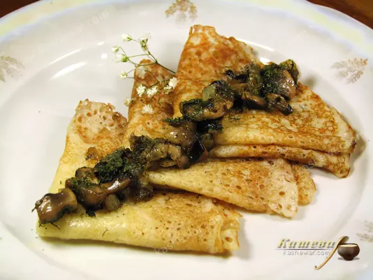 Pancakes with mushrooms - recipe with photo, russian cuisine