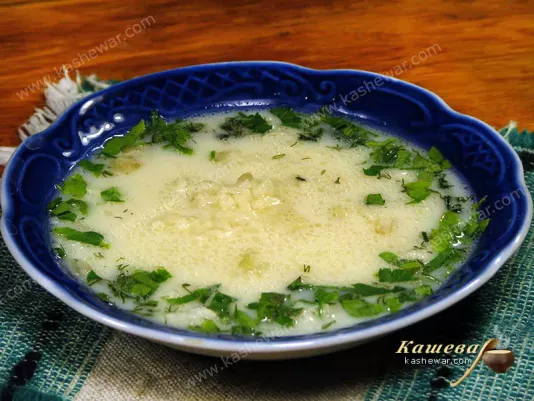 Rice soup with egg dressing (Chulumbur apur) – recipe with photo, armenian cuisine