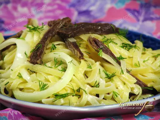 Домашняя лапша с мясом (Нарын) – рецепт с фото, узбекская кухня