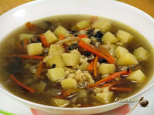 Грибной суп с перловой крупой – рецепт с фото, белорусская кухня
