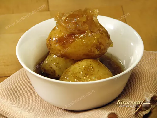 Картофель, сваренный в бульоне даси (Никкорогаси) – рецепт с фото, японская кухня