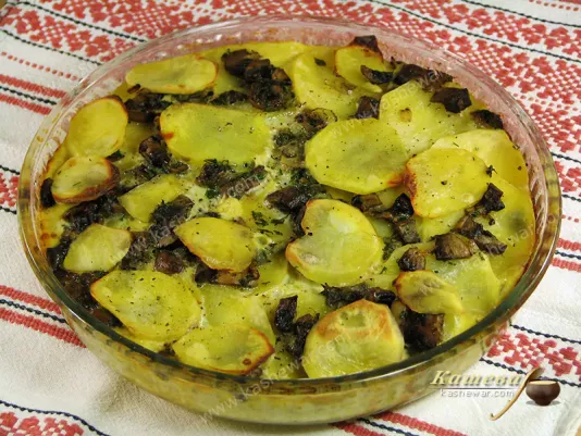 Картофель, запеченный с грибами – рецепт с фото, украинская кухня