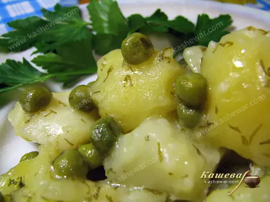 Картофель с зеленым горошком – рецепт с фото, греческая кухня