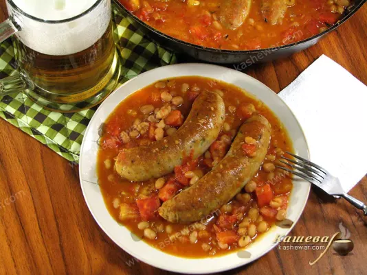 Sausages with beans - recipe with photo, Gordon Ramsay