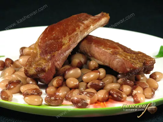 Smoked ribs with beans - recipe with photo, Bulgarian cuisine