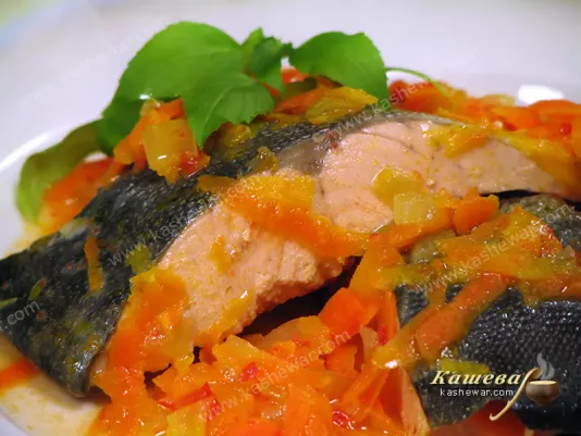 Red fish with vegetables - recipe with photo, Armenian cuisine