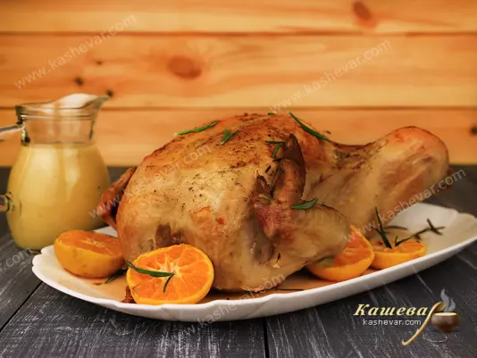 Chicken with rosemary and tangerines – recipe with photos, main dishes