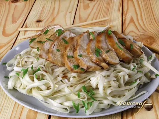 Teriyaki chicken with udon noodles - recipe with photo, Japanese cuisine