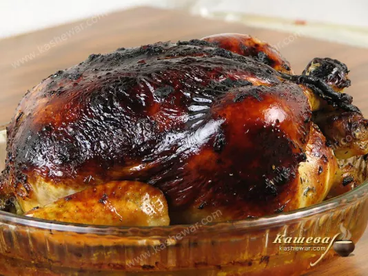 Roasted chicken in a spicy marinade - recipe with photo, American dish