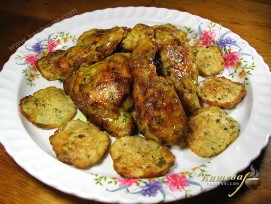 Fried chicken in egg-potato batter - recipe with photo, Moroccan cuisine