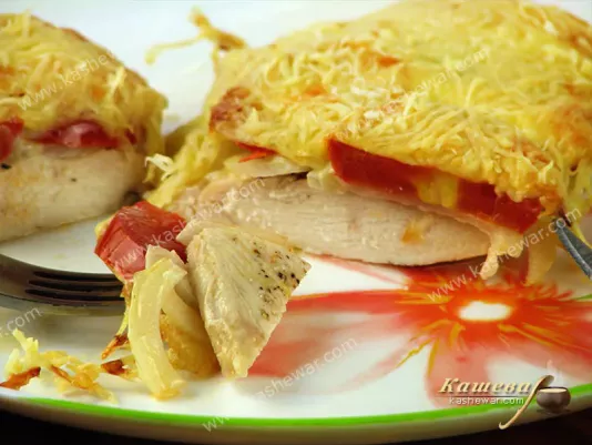 Chicken fillet baked with tomatoes and cheese - recipe with photo, French cuisine