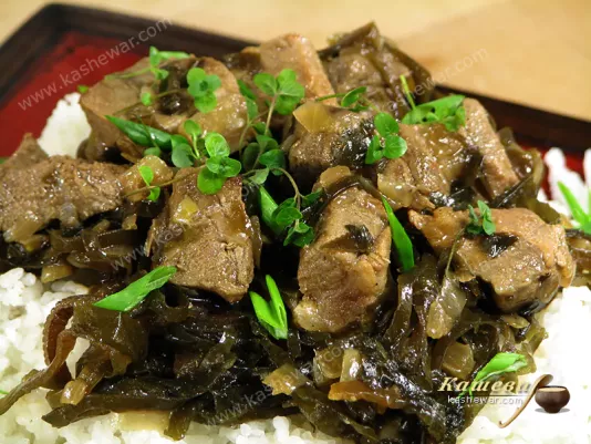 Морская капуста, тушенная с мясом – рецепт с фото, японская кухня