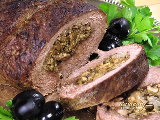 Meatloaf with mushrooms and walnuts - recipe with photo, Bulgarian cuisine