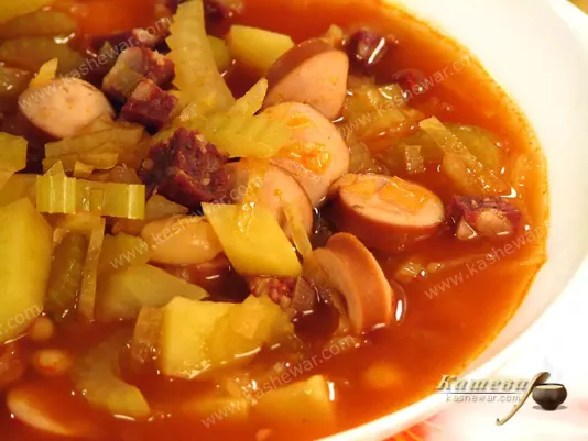 Sausage soup with vegetables – recipe with photo, german cuisine