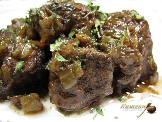 Stewed liver with rosemary (Tzhvzhik) – recipe with photo, Armenian cuisine