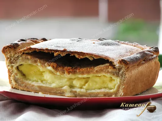 Semolina filled pie - recipe with Photo, Greek cuisine