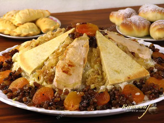 Pilaf with chicken, kazmag and dried fruits – recipe with photo, Azerbaijani cuisine