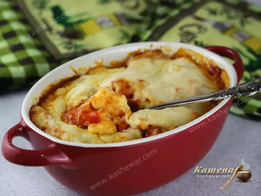 Polenta gratin with tomato sauce – recipe with photo, Italian cuisine