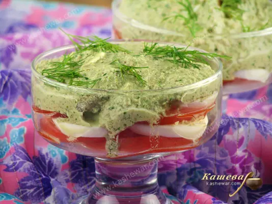 Салат из помидоров и яиц с ореховым соусом – рецепт с фото, марокканская кухня