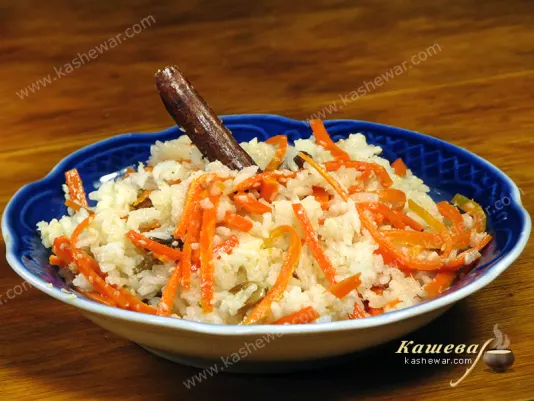 Coconut carrot rice - recipe with photo, Indian cuisine