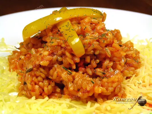 Rice with sweet peppers and cheese - recipe with photo, Spanish cuisine