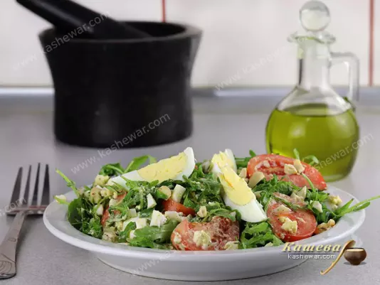 Салат з рукколою, помідором та яйцями – рецепт з фото, салати
