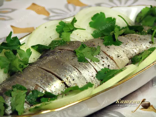 Pickled herring with onions - recipe with photo, Russian cuisine