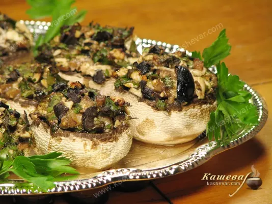 Olive and feta stuffed mushrooms - recipe with photo, Greek cuisine